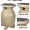 imageKoolScapes 55Gallon Rain Barrel  Outdoor Water Storage ampamp Rainwater Collection Recycled Plastic Brass Spigot StoneLook Design for Sustainable Garden ampamp Lawn Watering  Beige