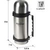imageKoolatron 12V Heated Mug With Cup  Portable Electric Mugs for Car Truck RV Boat Insulated Travel Mug for Coffee Tea Milk Push Button Dispenser Stainless Steel