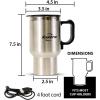 imageKoolatron 12V Travel Mug  USB Powered Insulated With Heater 500 mL 17 oz  Leakproof Portable Tumbler for Hot And Cold Beverages In Car SUV Truck Office Home Dorm Stainless Steel