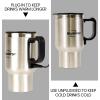 imageKoolatron 12V Travel Mug  USB Powered Insulated With Heater 500 mL 17 oz  Leakproof Portable Tumbler for Hot And Cold Beverages In Car SUV Truck Office Home Dorm Stainless Steel