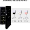 imageKoolatron 18 Bottle Dual Zone Wine Cooler Black Wine Fridge 17 cu ft 48L Freestanding Wine Cellar Red White Sparkling Wine Storage for Home Bar Kitchen Apartment Condo