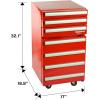 imageKoolatron Compact HeavyDuty Rolling Tool Chest with 18 Cu Ft Mini Fridge 3 Drawers Adjustable Shelf Swivel Wheels Efficient Compressor Cooling Red Finish Garage Workshop OrganizerRedSilver