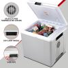 imageKoolatron Electric Portable Cooler Plug in 12V Car CoolerWarmer 27 L 29 qt No Ice Thermo Electric Portable Fridge for Camping Travel Road Trips Trucking with 12 Volt DC PowerGrayWhite