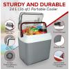 imageKoolatron Electric Portable Cooler Plug in 12V car Cooler 25 L 26 qt No Ice Thermo Electric Portable Fridge for Camping Travel Road Trips Trucking with 12 Volt DC Power Cord GrayWhite