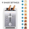 imageKoolatron Kenmore 2Slice Toaster Stainless Steel Red and Silver with Extra Wide Slots SelfAdjusting Bread Guides Defrost Bagel and Removable Crumb Tray Small KKTS2SR AZWhite