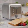 imageKoolatron Kenmore 2Slice Toaster Stainless Steel Red and Silver with Extra Wide Slots SelfAdjusting Bread Guides Defrost Bagel and Removable Crumb Tray Small KKTS2SR AZStainless Steel