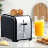 imageKoolatron Kenmore 2Slice Toaster Stainless Steel Red and Silver with Extra Wide Slots SelfAdjusting Bread Guides Defrost Bagel and Removable Crumb Tray Small KKTS2SR AZBlack