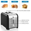 imageKoolatron Kenmore 2Slice Toaster Stainless Steel Red and Silver with Extra Wide Slots SelfAdjusting Bread Guides Defrost Bagel and Removable Crumb Tray Small KKTS2SR AZBlack