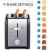 imageKoolatron Kenmore 2Slice Toaster Stainless Steel Red and Silver with Extra Wide Slots SelfAdjusting Bread Guides Defrost Bagel and Removable Crumb Tray Small KKTS2SR AZBlack