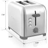 imageKoolatron Kenmore 2Slice Toaster Stainless Steel Red and Silver with Extra Wide Slots SelfAdjusting Bread Guides Defrost Bagel and Removable Crumb Tray Small KKTS2SR AZStainless Steel