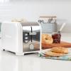 imageKoolatron Kenmore 2Slice Toaster Stainless Steel Red and Silver with Extra Wide Slots SelfAdjusting Bread Guides Defrost Bagel and Removable Crumb Tray Small KKTS2SR AZWhite