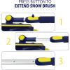 imageKoolatron Michelin Colossal Extendable 3449quot Snow Brush for Trucks Swivel Head Squeegee Ice Scraper Ergonomic Scratch Free Auto Window Snowbrush Windshield Broom for Car SUV
