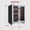 imageKoolatron Wine Fridge  Under Counter Wine Cooler 18 Bottle and 56 Beverage Can Chiller Built in Cabinet for Champagne Red ampamp Whitewine Bar Dual Zone Freestanding Cellar Stainless Steel
