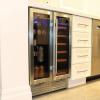 imageKoolatron Wine Fridge  Under Counter Wine Cooler 18 Bottle and 56 Beverage Can Chiller Built in Wine Cabinet for Champagne White ampamp Red Wine Bar Dual Zone Freestanding Cellar Stainless Steel