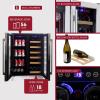imageKoolatron Wine Fridge  Under Counter Wine Cooler 18 Bottle and 56 Beverage Can Chiller Built in Wine Cabinet for Champagne White ampamp Red Wine Bar Dual Zone Freestanding Cellar Stainless Steel