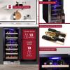 imageKoolatron Wine Fridge  Under Counter Wine Cooler 28 Bottle Chiller Built in Cabinet for Champagne Red ampamp Whitewine Bar Dual Zone Freestanding Cellar Stainless Steel