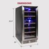 imageKoolatron Wine Fridge  Under Counter Wine Cooler 28 Bottle Chiller Built in Wine Cabinet for Champagne Red ampamp White Wine Bar Dual Zone Freestanding Cellar Stainless Steel