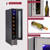 imageKoolatron Wine Fridge  Under Counter Wine Cooler 7 Bottle Chiller Built in 6inch Wine Cabinet for Champagne Red ampamp Whitewine Bar Freestanding Cellar Stainless Steel 18 L