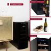 imageKoolatron Wine Fridge  Wine Cooler 12 Bottle Wine Cabinet for Champagne Red ampamp White Wine with Beech Wood Racks Freestanding Cellar For Bar Home Small Kitchen