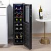 imageKoolatron Wine Fridge  Wine Cooler 18 Bottle Cabinet for Champagne Red ampamp Whitewine Dual Zone Freestanding Cellar For Bar Home Kitchen Double Paned Glass Door 53L