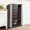 imageKoolatron Wine Fridge  Wine Cooler 24 Bottle Cabinet for Champagne Red ampamp Whitewine Dual Zone Freestanding Cellar For Bar Home Kitchen Double Paned Glass Door 68L