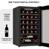 imageKoolatron Wine Fridge  Wine Cooler 24 Bottle Cabinet for Champagne Red ampamp Whitewine Dual Zone Freestanding Cellar For Bar Home Kitchen Double Paned Glass Door 68L
