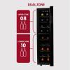 imageKoolatron Wine Fridge 18 Bottle Wine Cooler for Champagne White ampamp Red Wine Dual Zone Freestanding Cellar For Bar Home Kitchen Home Double Paned Glass Door 53L