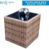 imageKoolscapes WickerLook Water Feature Mini Pond and Fountain Brown 200 GPH Pump Weather Resistant SelfContained Indoor or Outdoor Pond Kit for Deck Porch Balcony Garden Yard Pool Sunroom Patio