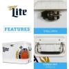 imageMiller Light Ice Chest Cooler  Portable Ice Bucket with Bottle Opener Vintage Style Insulated for Camping Beach Picnic RV BBQs Tailgating Fishing SteelBelted 85 Can Ice Box 51L 54 qt