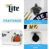 imageMiller Light Ice Chest Cooler  Portable Ice Bucket with Bottle Opener Vintage Style Insulated for Camping Beach Picnic RV BBQs Tailgating Fishing SteelBelted 85 Can Ice Box 51L 54 qt