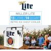 imageMiller Light Retro Ice Chest Cooler  18 Can Ice Box Portable Ice Bucket with Bottle Opener Vintage Style Insulated for Camping Beach Picnic RV BBQs Tailgating Fishing 13L 14 qt