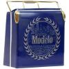 imageModelo Retro Ice Chest Cooler with Bottle Opener 13L 14 qt 18 Can Capacity Blue and Gold Vintage Style Ice Bucket for Camping Beach Picnic RV BBQs Tailgating Fishing