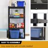 imageOskar 4Tier HeavyDuty Plastic Storage Shelves  ToolFree Interlocking Freestanding Shelving Unit  SpaceSaving Organizer for Garage Kitchen Laundry ampamp Basement  Ventilated Black Shelves