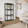 imageOskar 4Tier HeavyDuty Plastic Storage Shelves  ToolFree Interlocking Freestanding Shelving Unit  SpaceSaving Organizer for Garage Kitchen Laundry ampamp Basement  Ventilated Black Shelves
