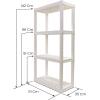 imageOskar 4Tier HeavyDuty Plastic Storage Shelves  ToolFree Interlocking Freestanding Shelving Unit  SpaceSaving Organizer for Garage Kitchen Laundry ampamp Basement  Ventilated Black ShelvesWhite