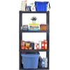 imageOskar 4Tier HeavyDuty Plastic Storage Shelves  ToolFree Interlocking Freestanding Shelving Unit  SpaceSaving Organizer for Garage Kitchen Laundry ampamp Basement  Ventilated Black Shelves