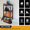 imageOskar 4Tier HeavyDuty Plastic Storage Shelves  ToolFree Interlocking Freestanding Shelving Unit  SpaceSaving Organizer for Garage Kitchen Laundry ampamp Basement  Ventilated Black Shelves