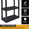 imageOskar 4Tier HeavyDuty Plastic Storage Shelves  ToolFree Interlocking Freestanding Shelving Unit  SpaceSaving Organizer for Garage Kitchen Laundry ampamp Basement  Ventilated Black Shelves