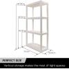 imageOskar 4Tier Storage Shelves  Plastic Freestanding Unit with Nested Legs ampamp Anchor Holes  ToolFree SpaceSaving Garage ampamp Laundry Organizer  Ventilated White