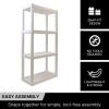 imageOskar 4Tier Storage Shelves  Plastic Freestanding Unit with Nested Legs ampamp Anchor Holes  ToolFree SpaceSaving Garage ampamp Laundry Organizer  Ventilated White