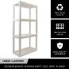 imageOskar 4Tier Storage Shelves  Plastic Freestanding Unit with Nested Legs ampamp Anchor Holes  ToolFree SpaceSaving Garage ampamp Laundry Organizer  Ventilated White