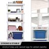 imageOskar 5Tier HeavyDuty Plastic Storage Shelves  ToolFree Interlocking Freestanding Shelving Unit  SpaceSaving Organizer for Garage Kitchen Laundry ampamp Basement  Ventilated Black ShelvesWhite