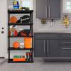 imageOskar 5Tier HeavyDuty Plastic Storage Shelves  ToolFree Interlocking Freestanding Shelving Unit  SpaceSaving Organizer for Garage Kitchen Laundry ampamp Basement  Ventilated Black ShelvesBlack