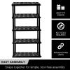 imageOskar 5Tier HeavyDuty Plastic Storage Shelves  ToolFree Interlocking Freestanding Shelving Unit  SpaceSaving Organizer for Garage Kitchen Laundry ampamp Basement  Ventilated Black ShelvesBlack