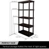 imageOskar 5Tier HeavyDuty Plastic Storage Shelves  ToolFree Interlocking Freestanding Shelving Unit  SpaceSaving Organizer for Garage Kitchen Laundry ampamp Basement  Ventilated Black ShelvesBlack