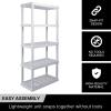 imageOskar 5Tier HeavyDuty Plastic Storage Shelves  ToolFree Interlocking Freestanding Shelving Unit  SpaceSaving Organizer for Garage Kitchen Laundry ampamp Basement  Ventilated Black ShelvesWhite