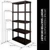 imageOskar 5Tier Plastic Shelving  ToolFree Assembly Ventilated Shelves  Stable Nested Legs with Anchor Holes  Freestanding Interlocking SpaceSaving Organizer Black