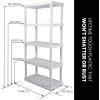 imageOskar 5Tier Storage Shelves  Plastic Freestanding Unit with Nested Legs ampamp Anchor Holes  ToolFree SpaceSaving Garage ampamp Laundry Organizer  Ventilated White