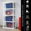 imageOskar 5Tier Storage Shelves  Plastic Freestanding Unit with Nested Legs ampamp Anchor Holes  ToolFree SpaceSaving Garage ampamp Laundry Organizer  Ventilated White