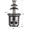imageTotal Chef 3 Tier Chocolate Fountain  Electric Fondue Machine 15 lbs Capacity Melts Hot Dark Dipping Chocolate for Party Wedding ampamp Events Stainless Steel